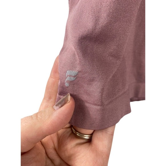 Fabletics Musetta Seamless Top Shirt Large Rose Pink Knit Long Sleeve Womens - Picture 7 of 7